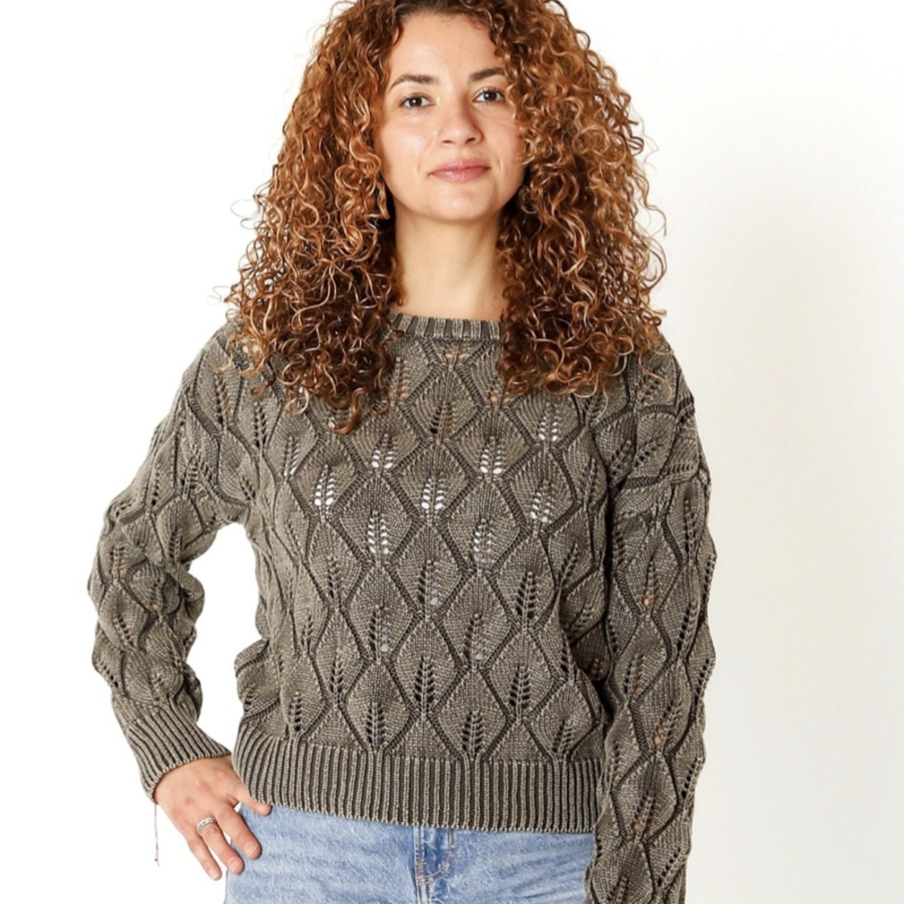 Brand new Ladies Olive Cable Knit Sweater